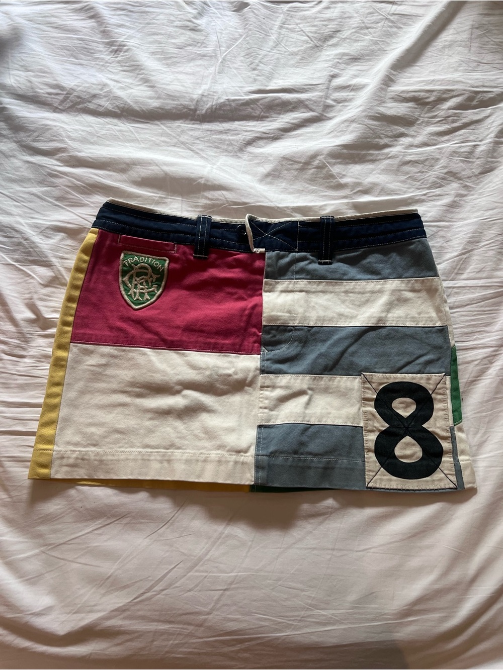 RARE: Ralph Lauren RUGBY - Patchwork Colorblock Mini Skirt